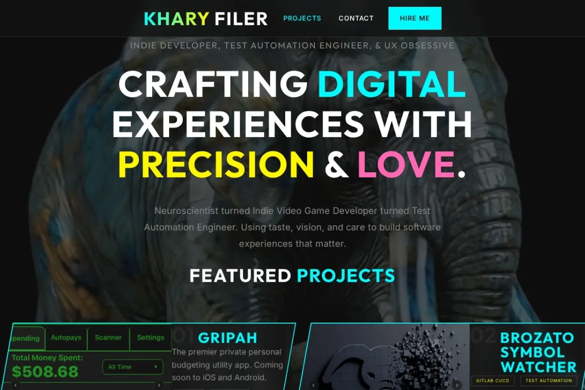 Screenshot of Khary Filer — Portfolio